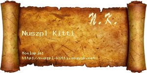 Nuszpl Kitti névjegykártya
